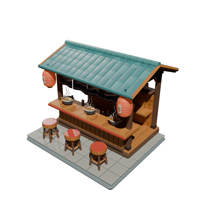Cozy Low-Poly Ramen Yatai