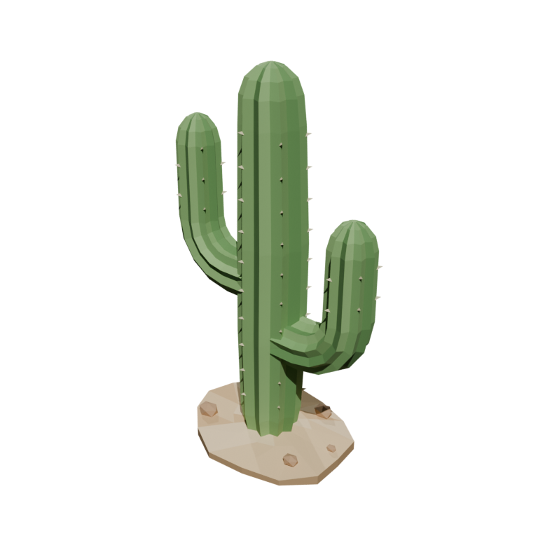 Low-Poly Saguaro Cactus