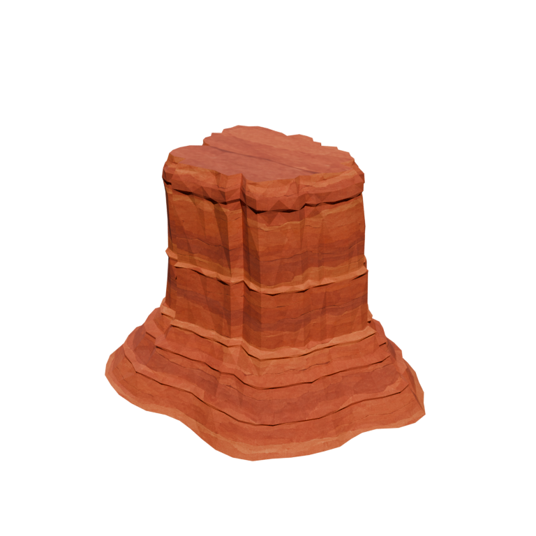 Red Strata — Low-Poly Sandstone Butte