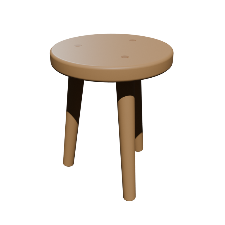 Simple Three-Legged Wooden Stool