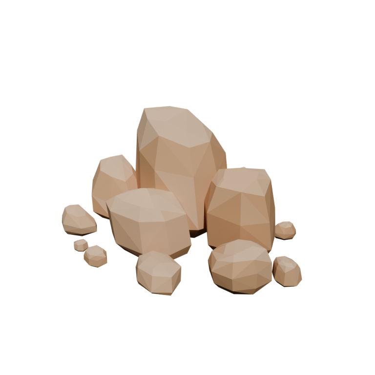 Low-Poly Desert Sandstone Cluster